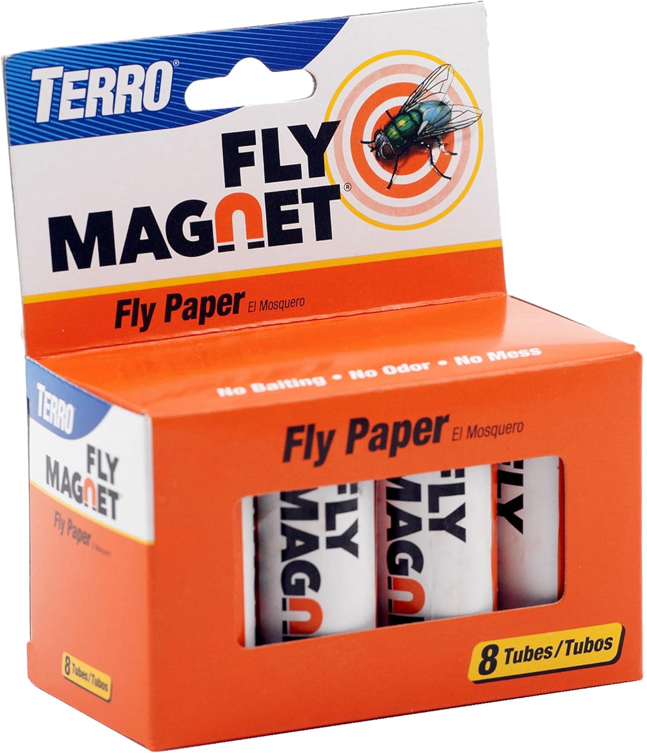 TERRO T518 Fly Magnet Indoor Housefly, 8 Count Pack, Sticky Fly Trap Indoor Hanging