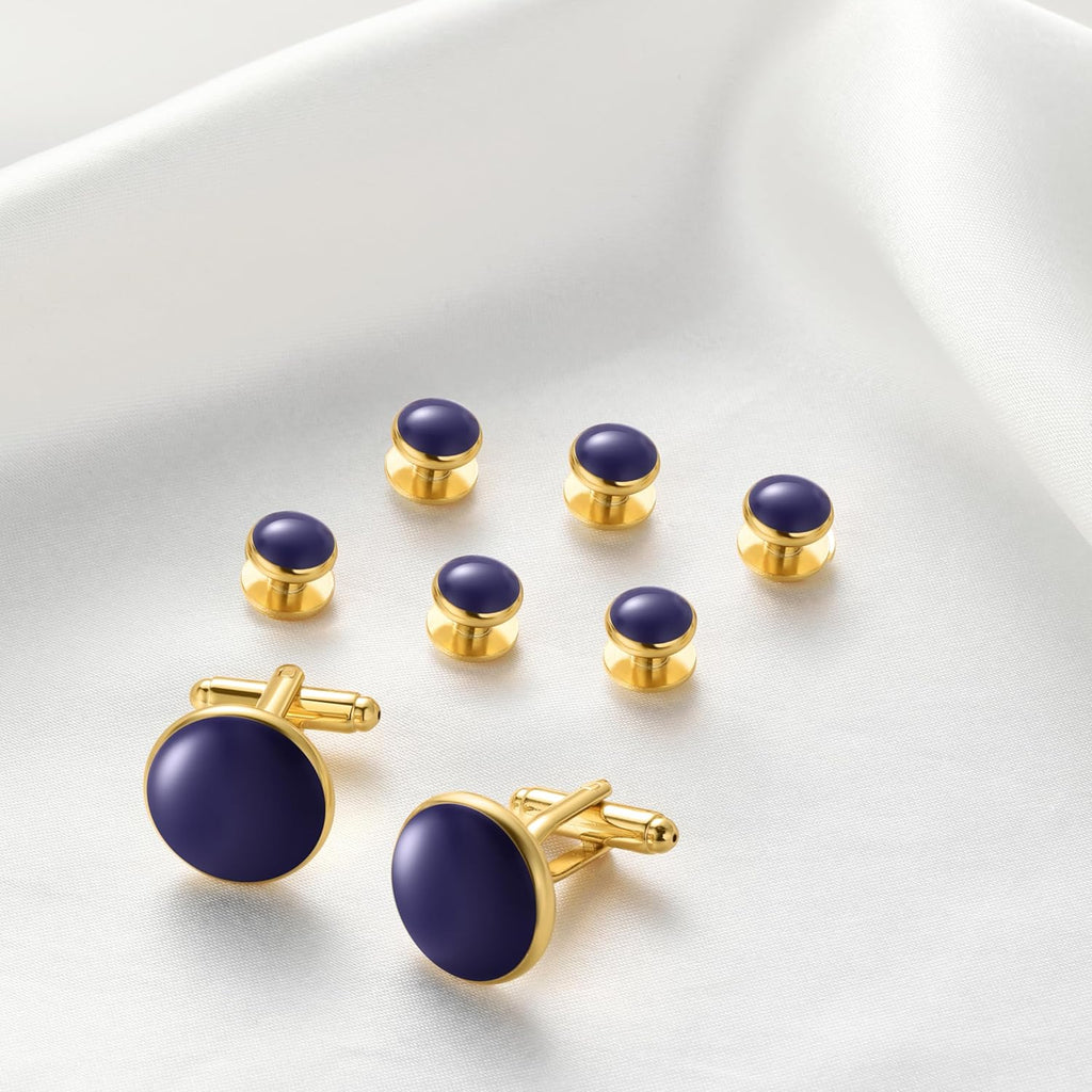 Zealmer 316L Stainless Steel Cufflinks Shirt Studs Business Wedding Gifts for Men