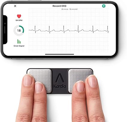 KardiaMobile 1-Lead Personal EKG Monitor – Record at Home – Detects AFib & Irregular Arrhythmias – Easy Results in 30 Seconds – Works w/Most Smartphones