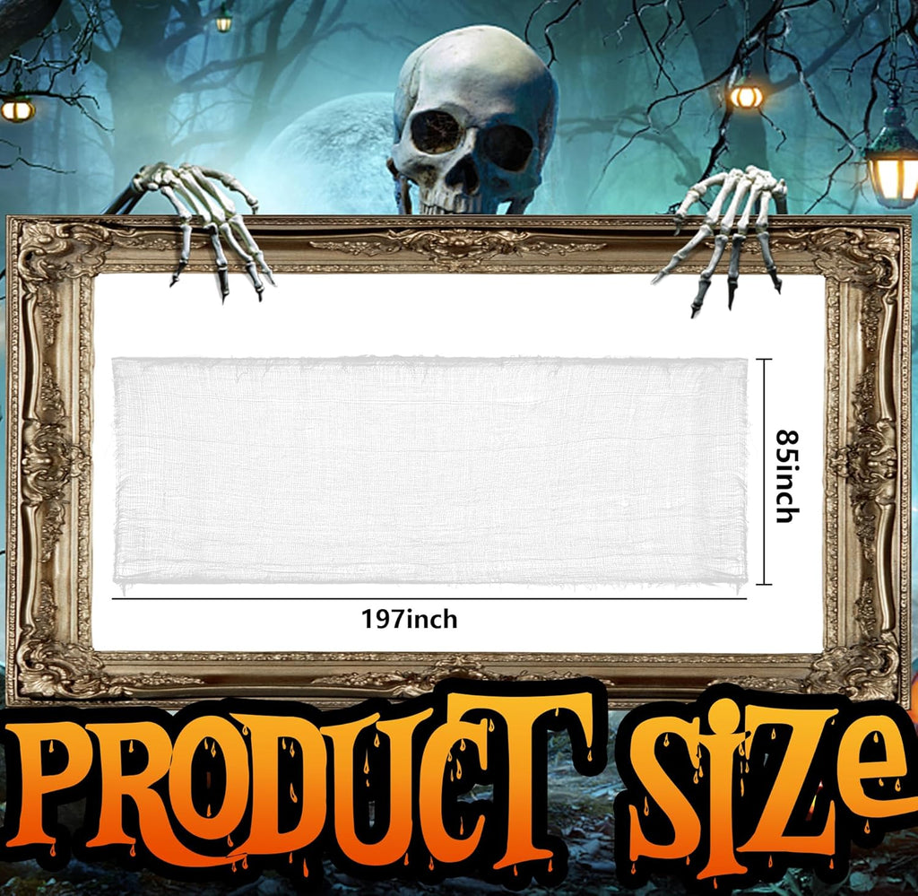 197" x 85" Halloween Creepy Cloth - Halloween Spooky Fabric Cloth - Scary Gauze Blood Creepy Cloth for Haunted House Halloween Party Yard Wall Doorway Outdoors Decoration