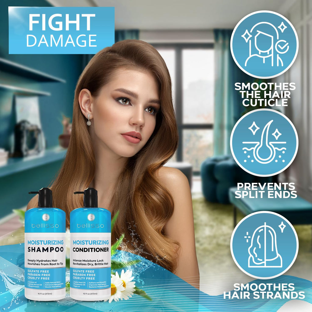 Biotin Shampoo and Conditioner Set - Sulfate and Paraben Free Treatment for Men and Women - Hair Thickening Volumizing Products to Help Boost Thinning Hair with Added Keratin