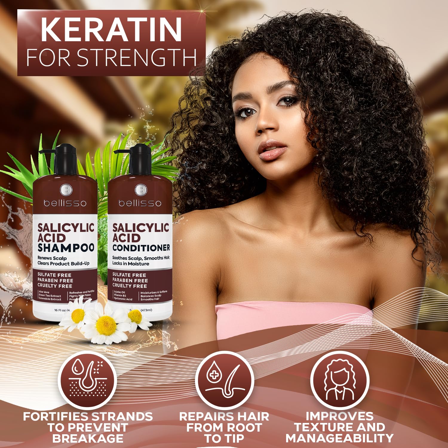 Biotin Shampoo and Conditioner Set - Sulfate and Paraben Free Treatment for Men and Women - Hair Thickening Volumizing Products to Help Boost Thinning Hair with Added Keratin