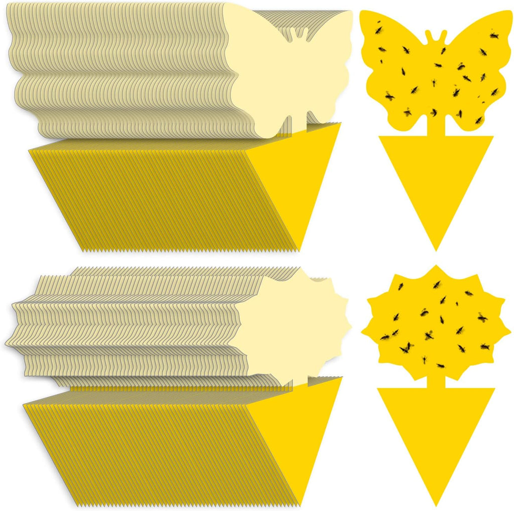 Landisun Fruit Fly Traps 48PCS Fungus Gnat-Traps for Indoor-Outdoor Yellow Fruit-Fly Sticky-Trap Plants Flying Bug Insects Traps