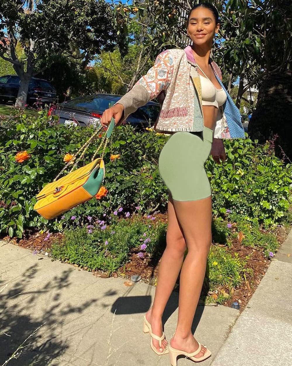 FULLSOFT High Waisted Biker Shorts for Women-5" Tummy Control Fitness Athletic Workout Running Yoga Gym Shorts