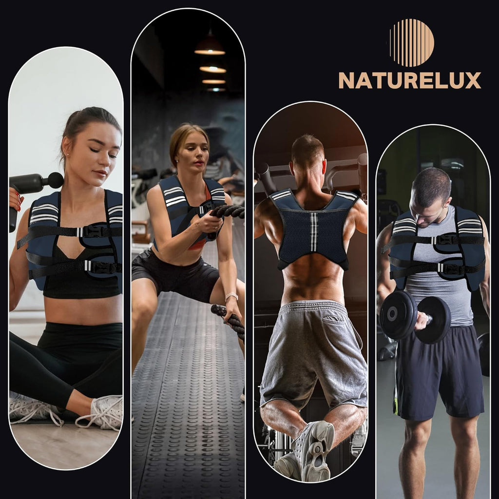 Weighted Vest Men or Women - 5/10/15/20/25/30lbs Weights with Reflective Stripe, Weighted Vest for Workout Equipment for Strength Training Running - Walking Weight Loss
