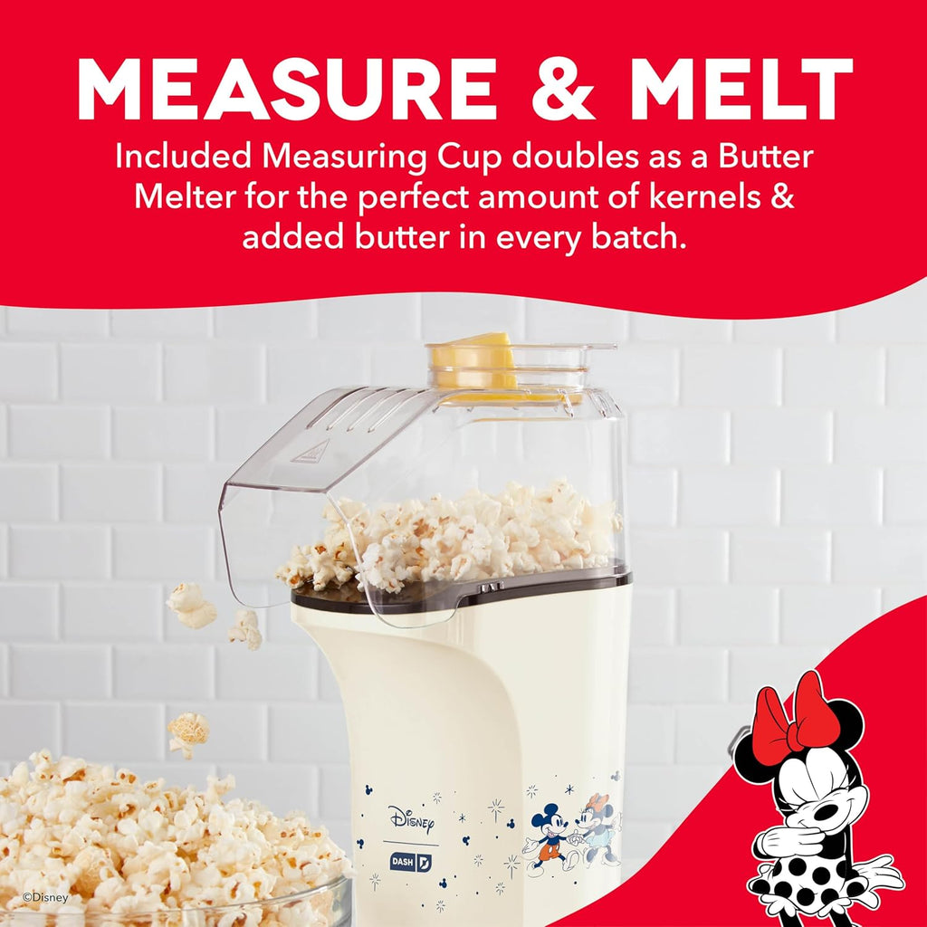 DASH Hot Air Popcorn Popper Maker with Measuring Cup to Portion Popping Corn Kernels + Melt Butter, 16 Cups - Aqua
