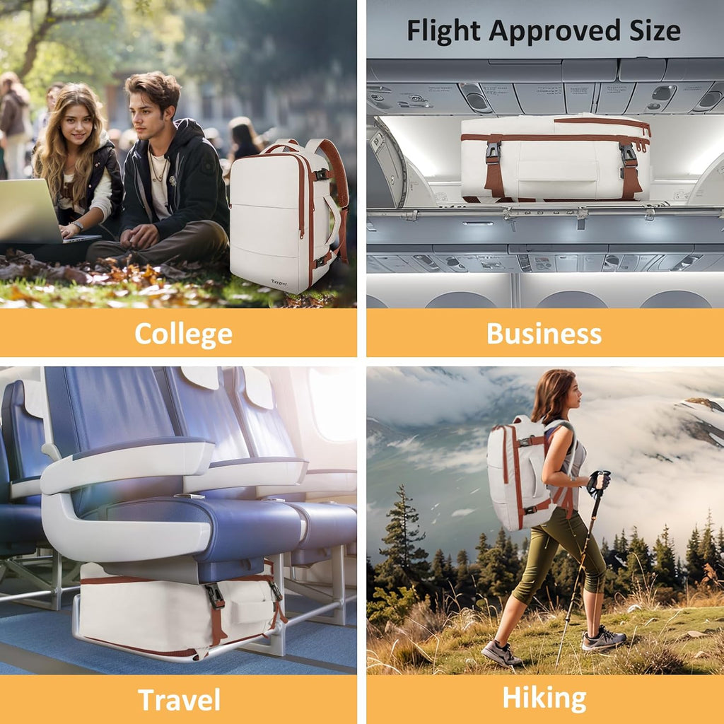 Taygeer Travel Backpack for Women, Carry On Backpack with USB Charging Port & Shoe Pouch, TSA 15.6inch Laptop Mochila Flight Approved, Nurse Bag Casual Daypack for Weekender Business Hiking, Pink