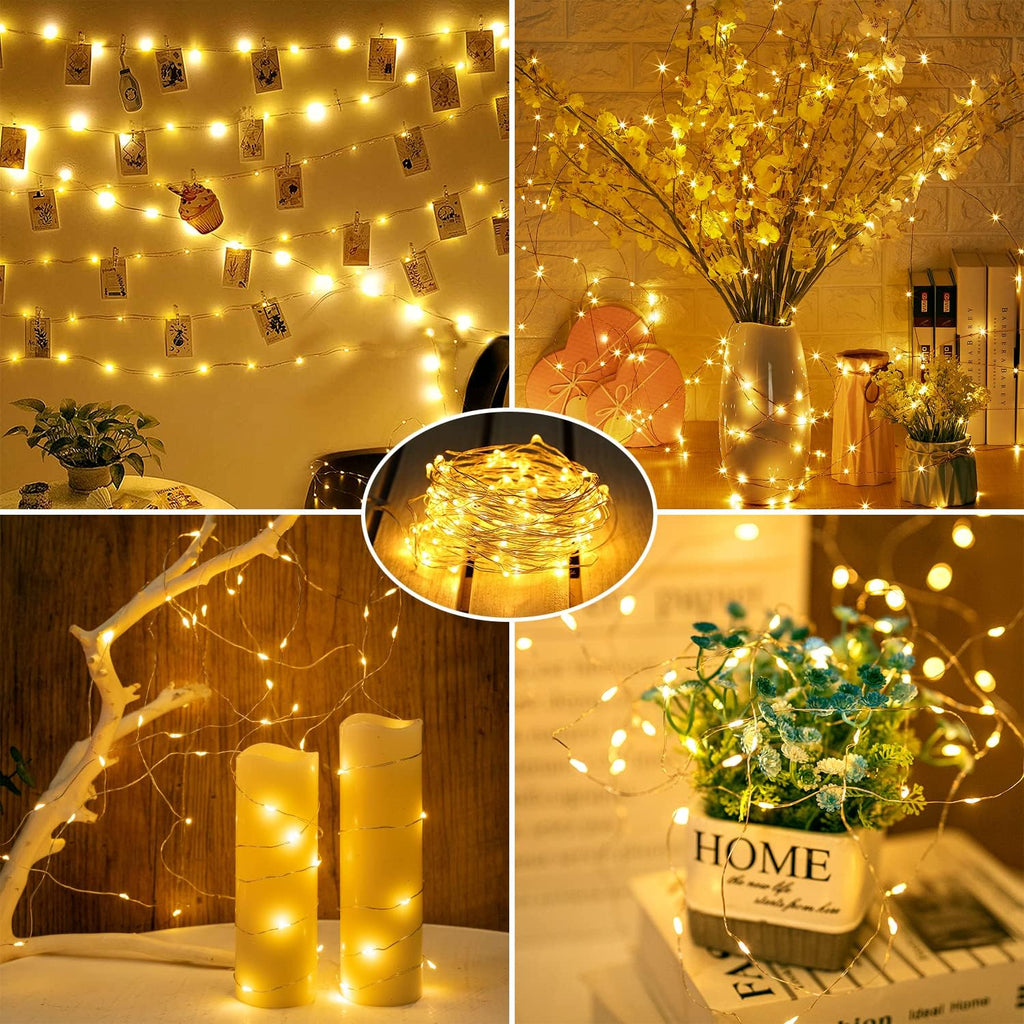 Brightown 12 Pack LED Fairy Lights Battery Operated String Lights - 7ft 20LED Waterproof Silver Wire Firefly Starry Moon Lights for DIY Crafts Wedding Table Centerpieces Party Bedroom Christmas