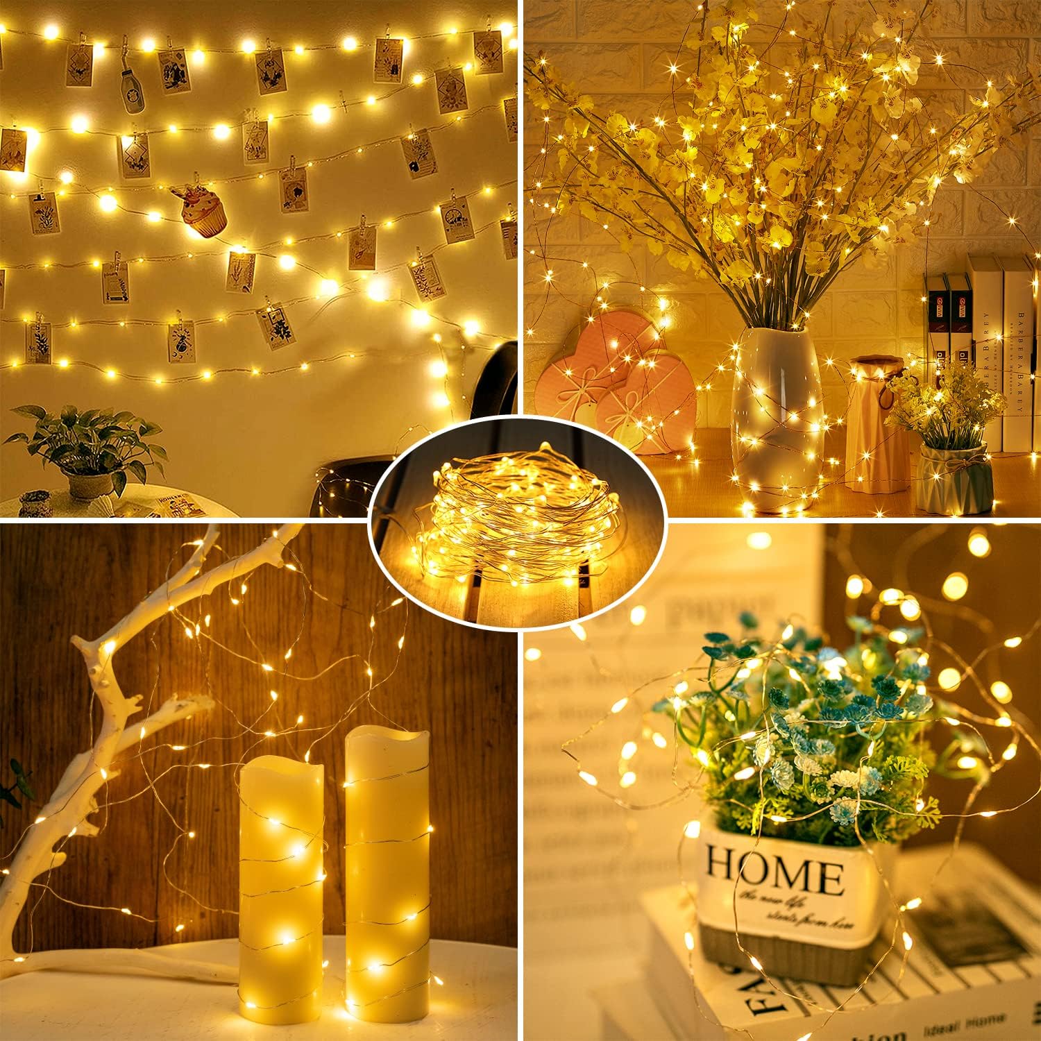 Brightown 12 Pack LED Fairy Lights Battery Operated String Lights - 7ft 20LED Waterproof Silver Wire Firefly Starry Moon Lights for DIY Crafts Wedding Table Centerpieces Party Bedroom Christmas