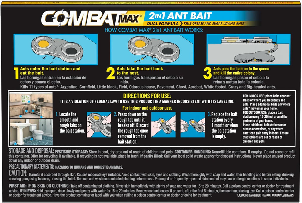 Combat Max 2 in 1 Ant Bait Station, 4 Count