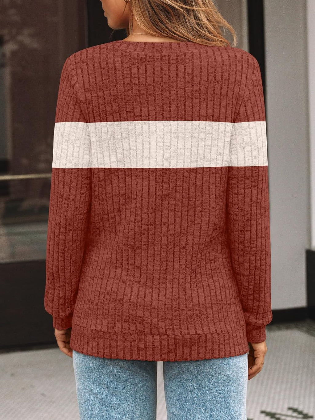 AUTOMET Womens V Neck Long Sleeve Shirt Fall Fashion Tops Tunic Dressy Casual Sweater Clothes Cute Trendy Work Outfits 2025