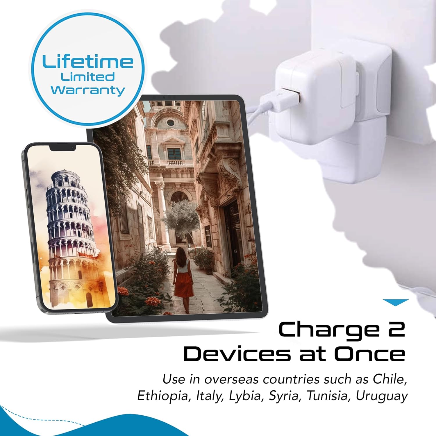 Ceptics Universal Travel Adapter, 35W International Power Adapter with PD & QC 3.0 Dual USB-C, 3 USB Travel Adapter Worldwide, Type I C G A Outlets 110V 220V A/C - EU Euro US UK (11-KU)