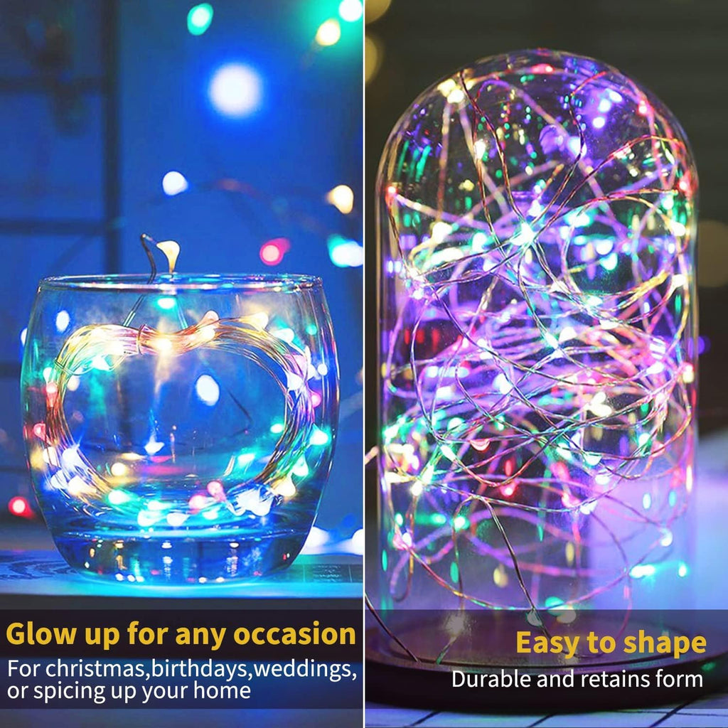 Brightown 12 Pack LED Fairy Lights Battery Operated String Lights - 7ft 20LED Waterproof Silver Wire Firefly Starry Moon Lights for DIY Crafts Wedding Table Centerpieces Party Bedroom Christmas