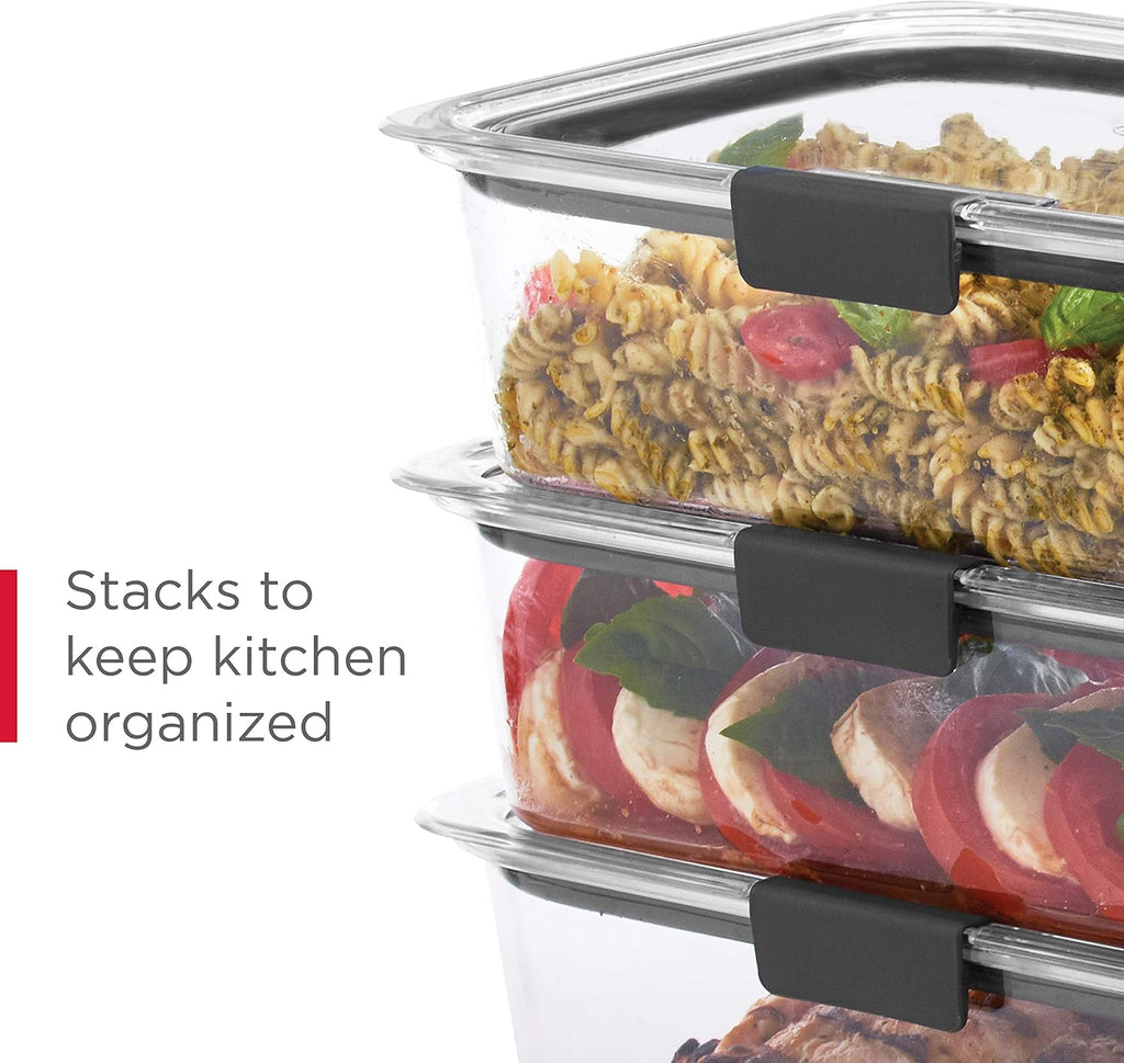 Rubbermaid Brilliance Food Storage Containers BPA Free Airtight Lids Ideal for Lunch Meal Prep & Leftovers Set of 5 (3.2 Cup)