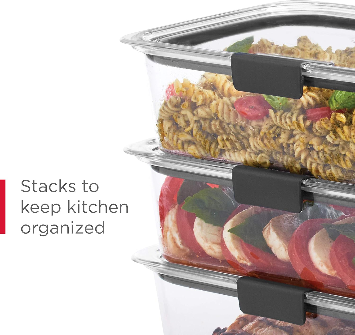 Rubbermaid Brilliance Food Storage Containers BPA Free Airtight Lids Ideal for Lunch Meal Prep & Leftovers Set of 5 (3.2 Cup)