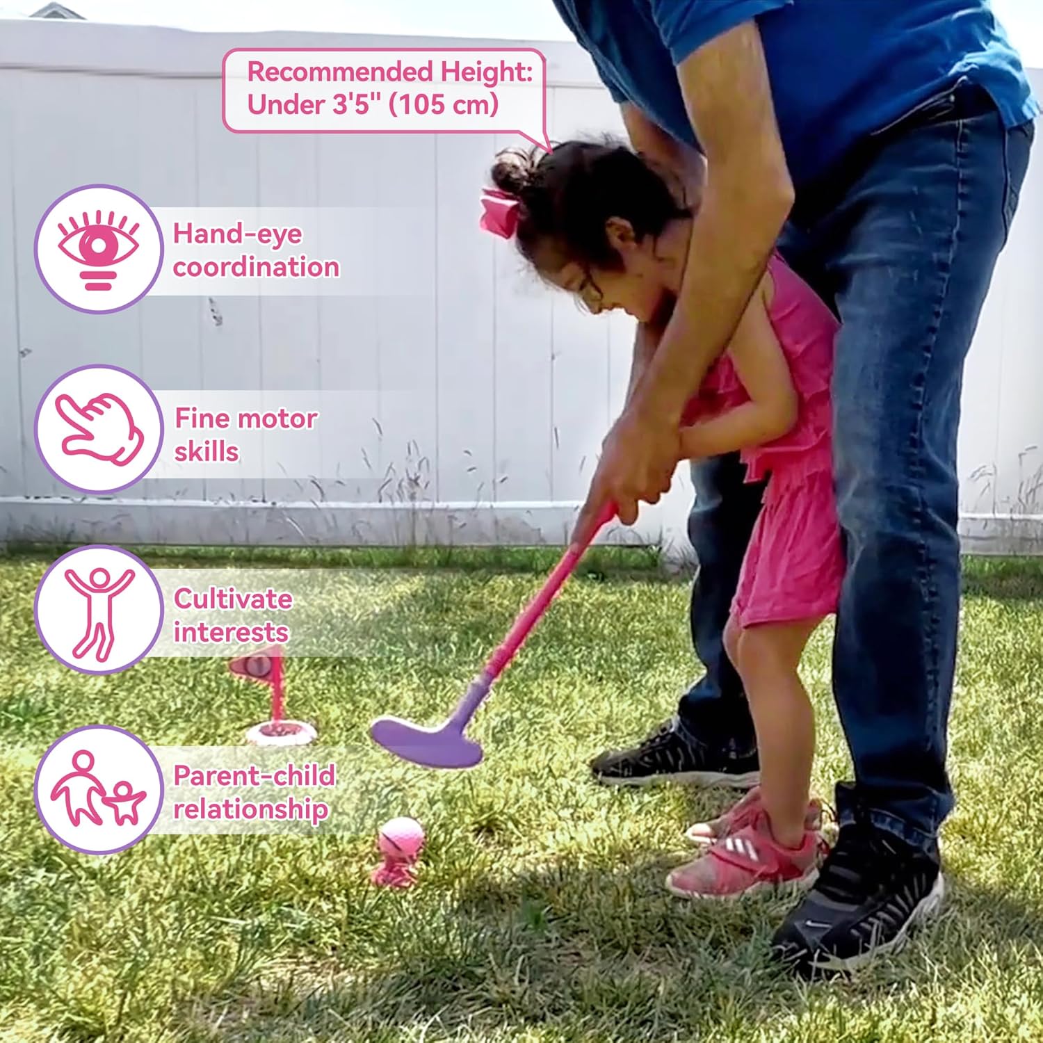 Liberry Toddler Golf Set, Upgraded Kids Golf Cart with Unique Shoulder Strap Design, Indoor and Outdoor Golf Toys for Boys and Girls Aged 1-5 Years Old