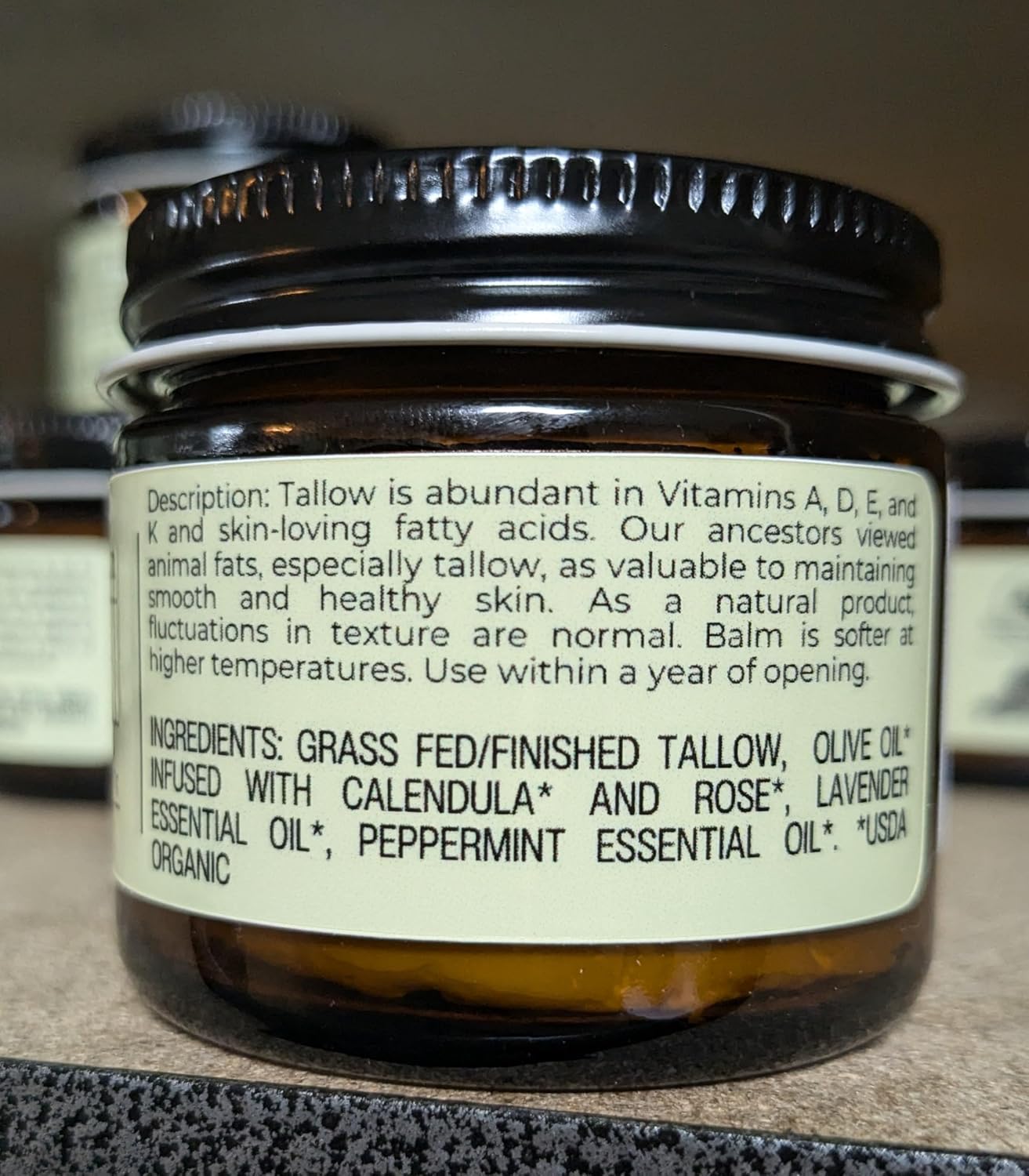 Hearth and Homestead: Handmade Whipped Tallow Balm (Unscented/Herb-Infused) - Organic Body Butter with Infused Olive Oil, for Eczema, Rosacea, Baby - 1.3 oz