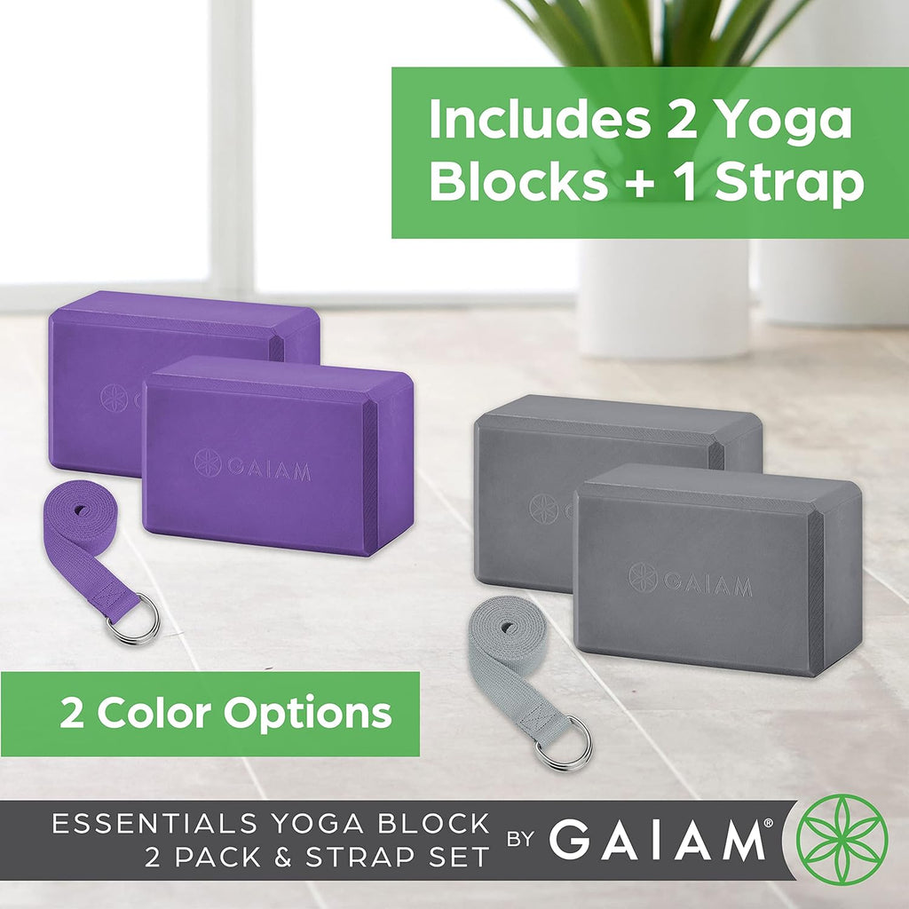Gaiam Yoga Block - Supportive Latex-Free Eva Foam - Soft Non-Slip Surface with Beveled Edges for Yoga, Pilates, Meditation - Yoga Accessories for Stability, Balance, Deepen Stretches