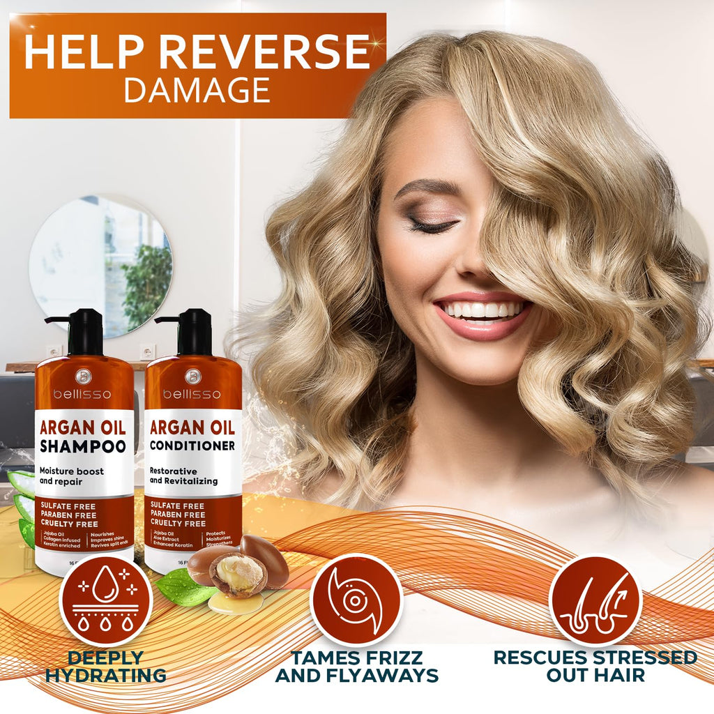 Biotin Shampoo and Conditioner Set - Sulfate and Paraben Free Treatment for Men and Women - Hair Thickening Volumizing Products to Help Boost Thinning Hair with Added Keratin