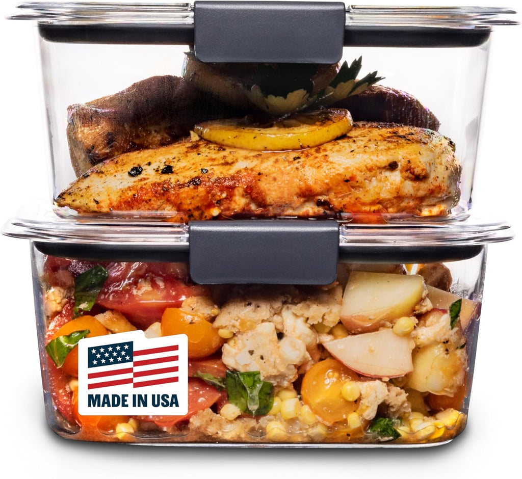 Rubbermaid Brilliance Food Storage Containers BPA Free Airtight Lids Ideal for Lunch Meal Prep & Leftovers Set of 5 (3.2 Cup)