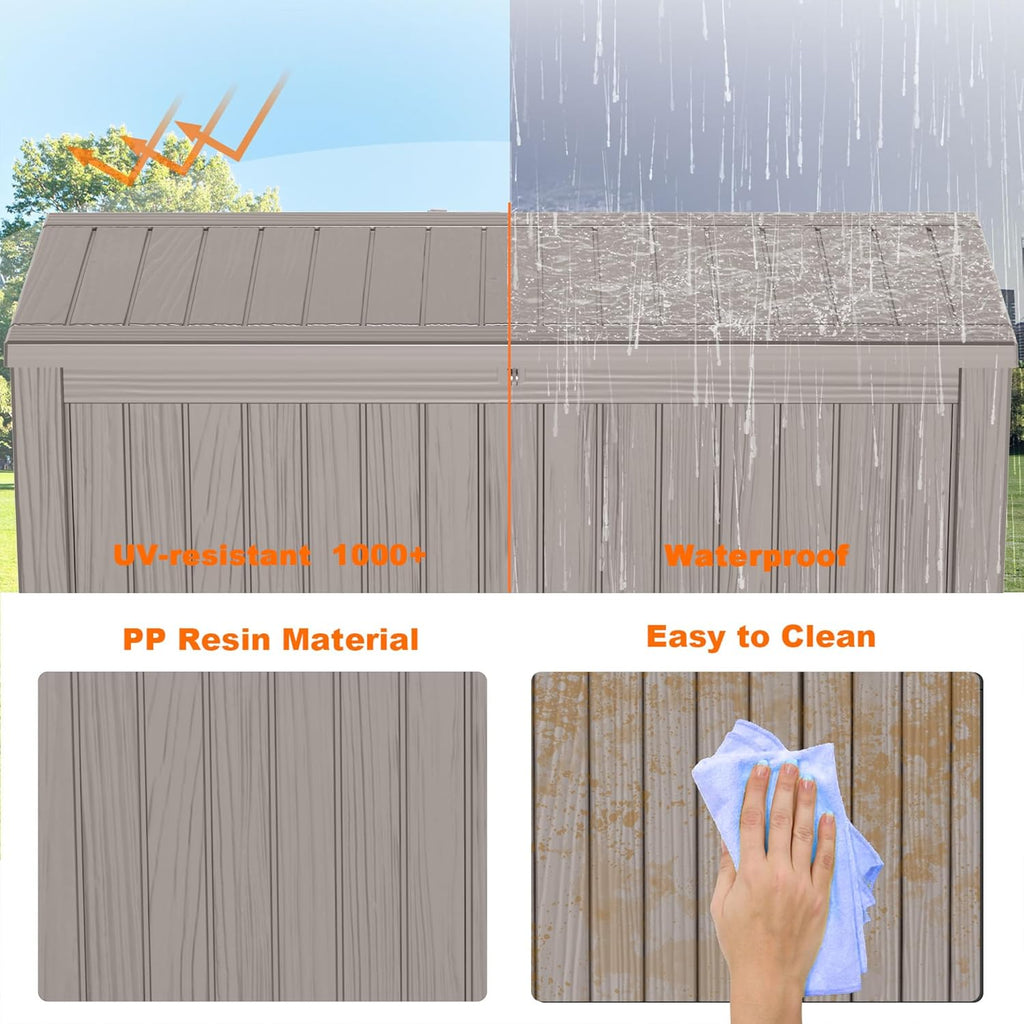 80 Gallon Resin Deck Box, Lockable Patio Outdoor Storage Box for Furniture, Garden Tools and Tools Storage, Waterproof Outside Storage Box - Black