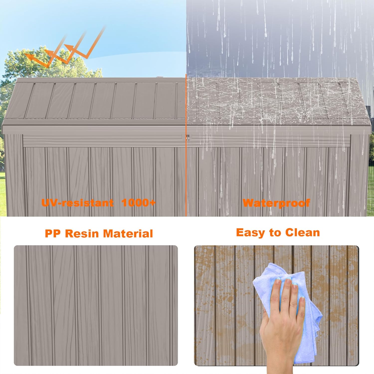 80 Gallon Resin Deck Box, Lockable Patio Outdoor Storage Box for Furniture, Garden Tools and Tools Storage, Waterproof Outside Storage Box - Black