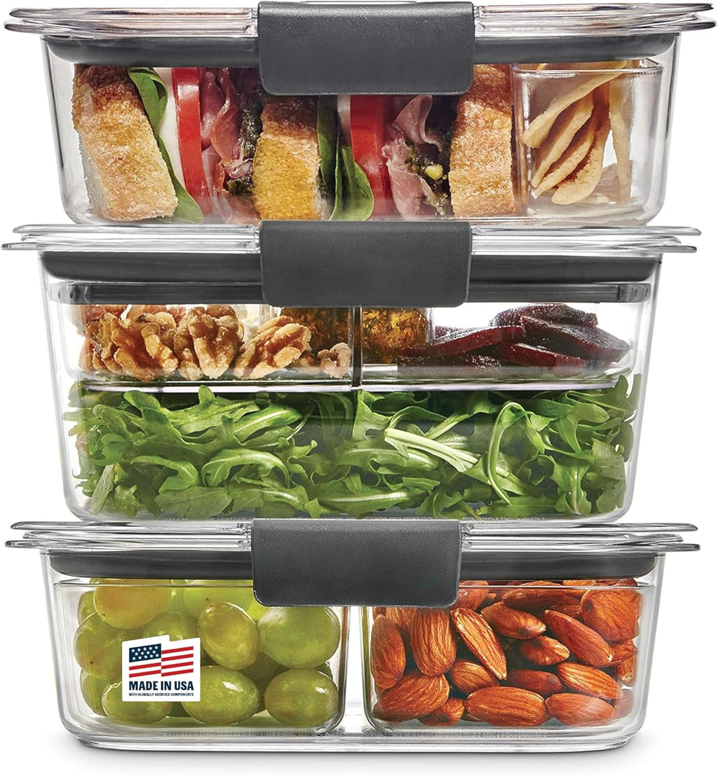 Rubbermaid Brilliance Food Storage Containers BPA Free Airtight Lids Ideal for Lunch Meal Prep & Leftovers Set of 5 (3.2 Cup)