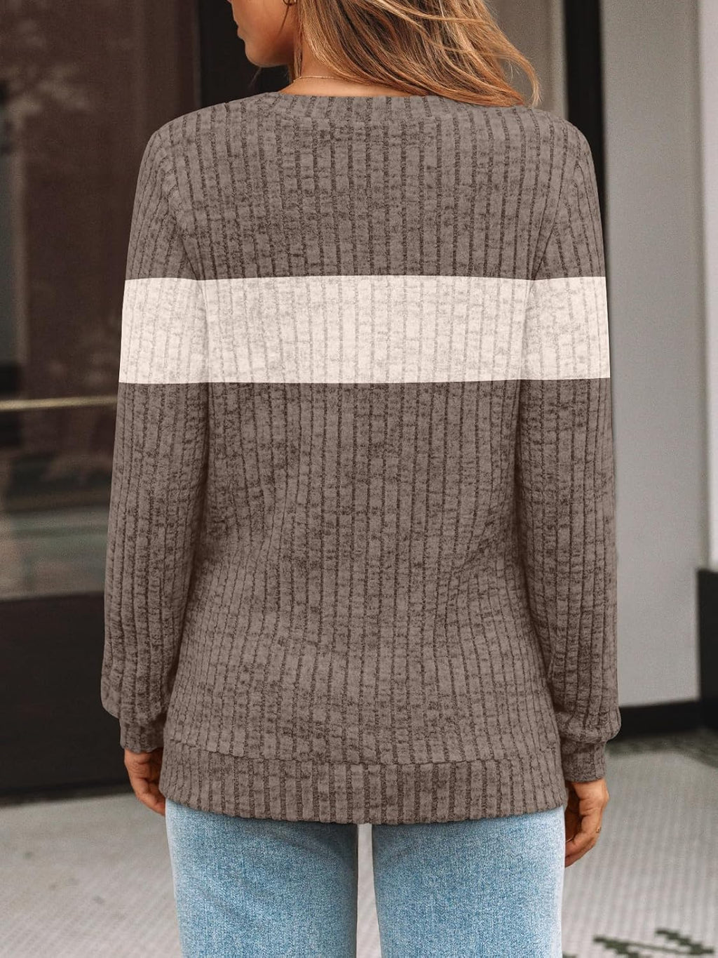 AUTOMET Womens V Neck Long Sleeve Shirt Fall Fashion Tops Tunic Dressy Casual Sweater Clothes Cute Trendy Work Outfits 2025