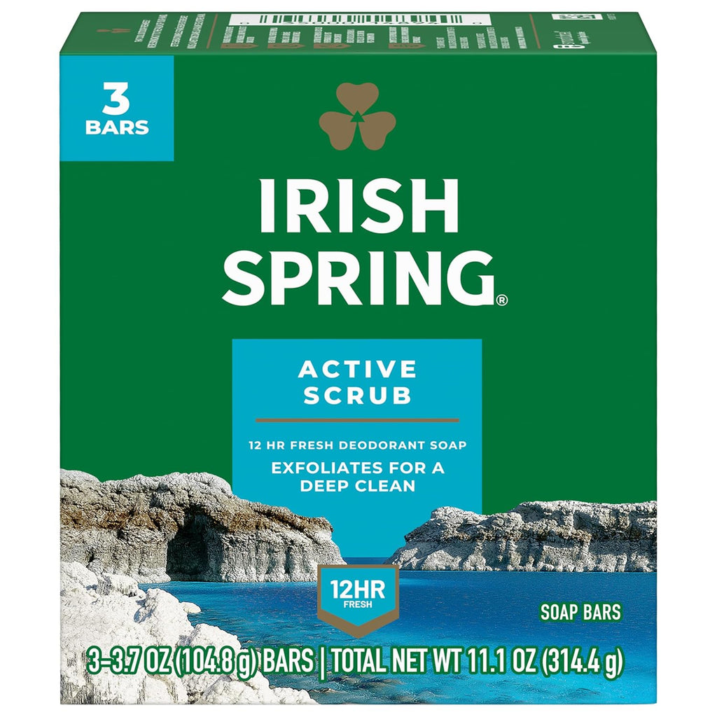 Irish Spring Bar Soap for Men, Original Clean, Smell Fresh and Clean for 12 Hours, Men Soap Bars for Washing Hands and Body, Mild for Skin, Recyclable Carton, 3.7 Ounce - 3 Count (Pack of 8)