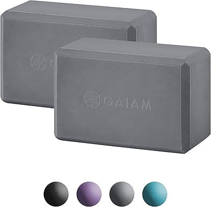 Gaiam Yoga Block - Supportive Latex-Free Eva Foam - Soft Non-Slip Surface with Beveled Edges for Yoga, Pilates, Meditation - Yoga Accessories for Stability, Balance, Deepen Stretches