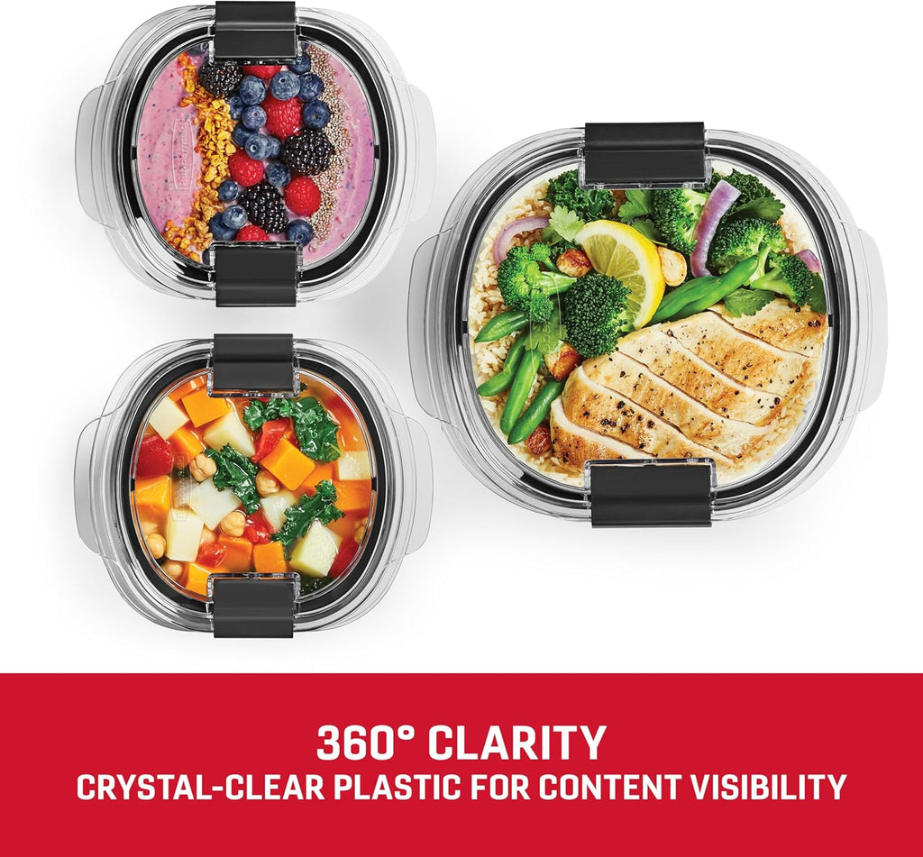 Rubbermaid Brilliance Food Storage Containers BPA Free Airtight Lids Ideal for Lunch Meal Prep & Leftovers Set of 5 (3.2 Cup)
