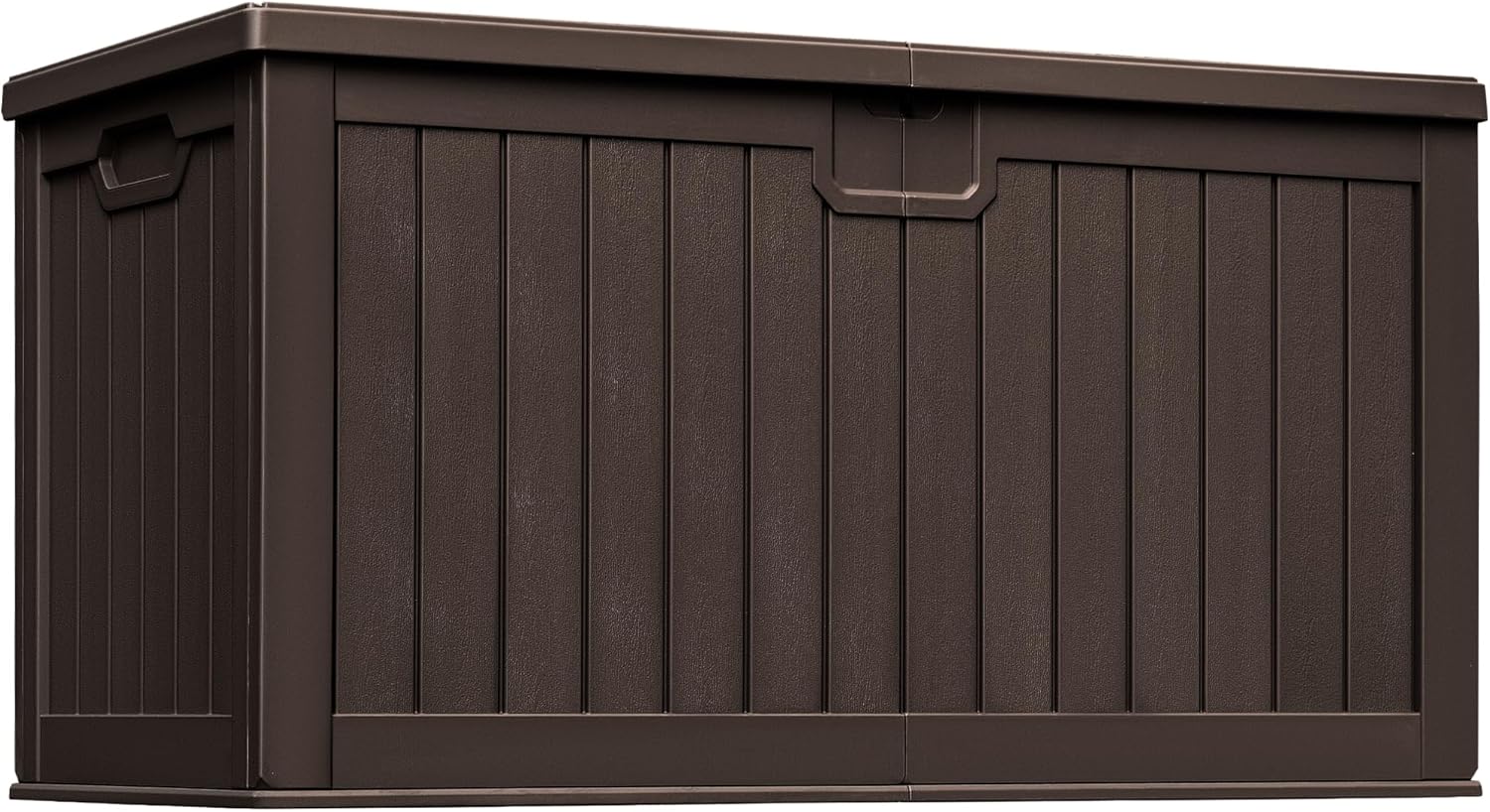 Greesum 31 Gallon Resin Deck Box Large Outdoor Storage for Patio Furniture, Garden Tools, Pool Supplies, Weatherproof and UV Resistant, Lockable, Dark Black