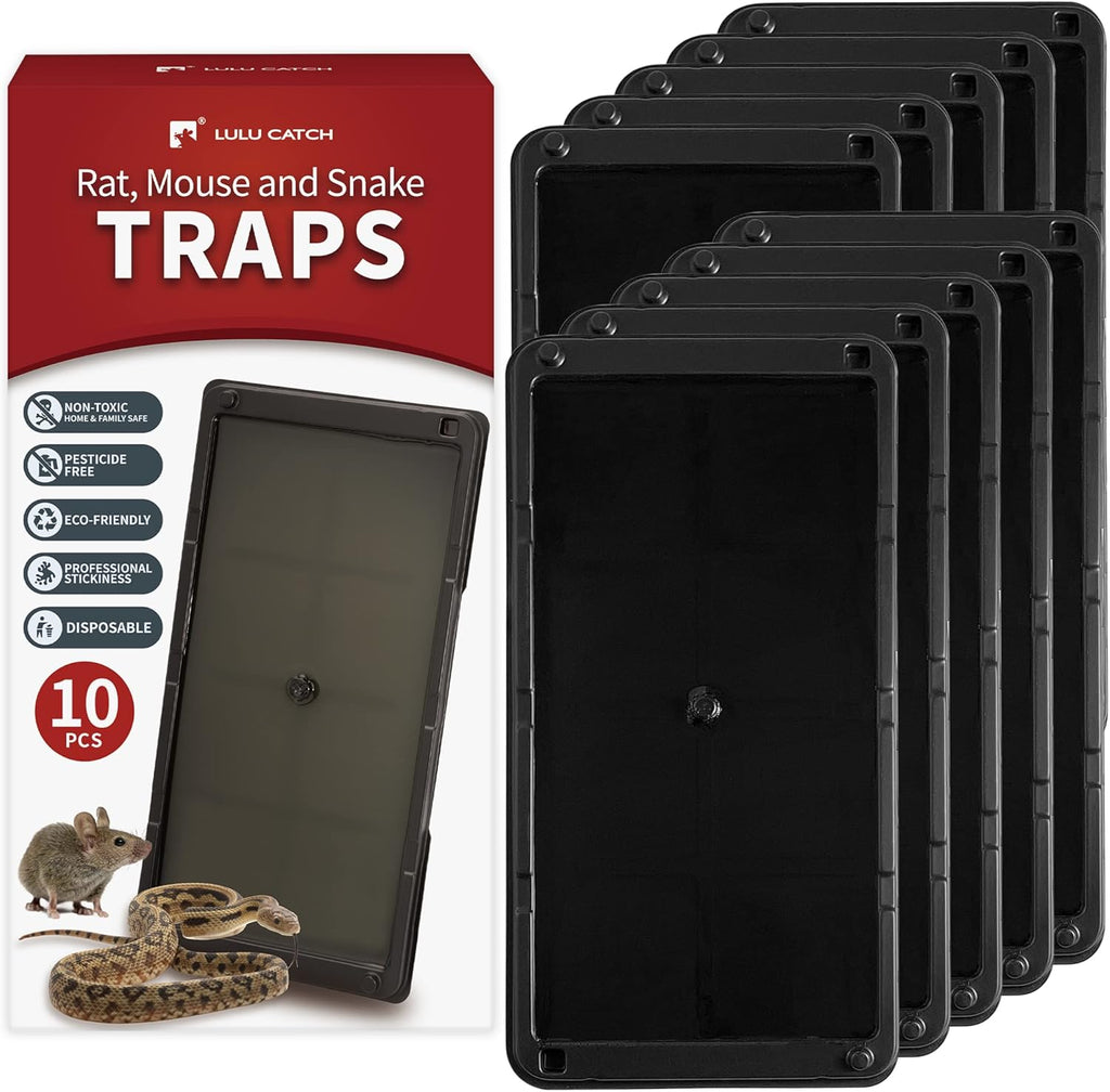 LULUCATCH Mouse & Insect Traps 12 Pack, Heavier Sticky Traps with Non-Toxic Glue for Small Mice & Insects. Sticky Mouse Traps Indoor, Easy to Set, Pet Safe Pest Control