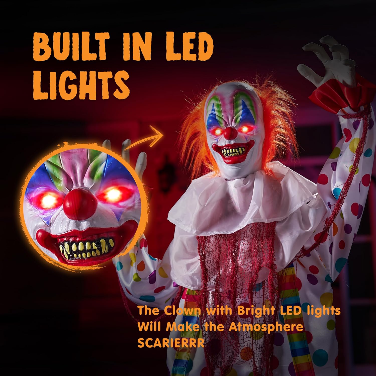 JOYIN 67" Halloween Decorations Outdoor Life Size Animatronics Grim Reaper with Chain, Sound-Actived Party Decor with Creepy Sound, Scary Haunted House Props for Garden Yard Lawn