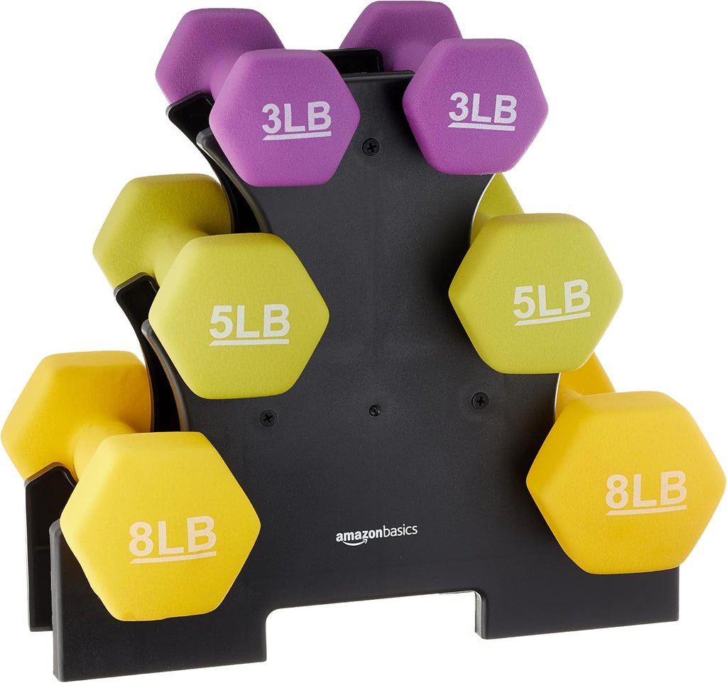 Basics Neoprene Dumbbell Hand Weights for Exercise and Muscle Toning