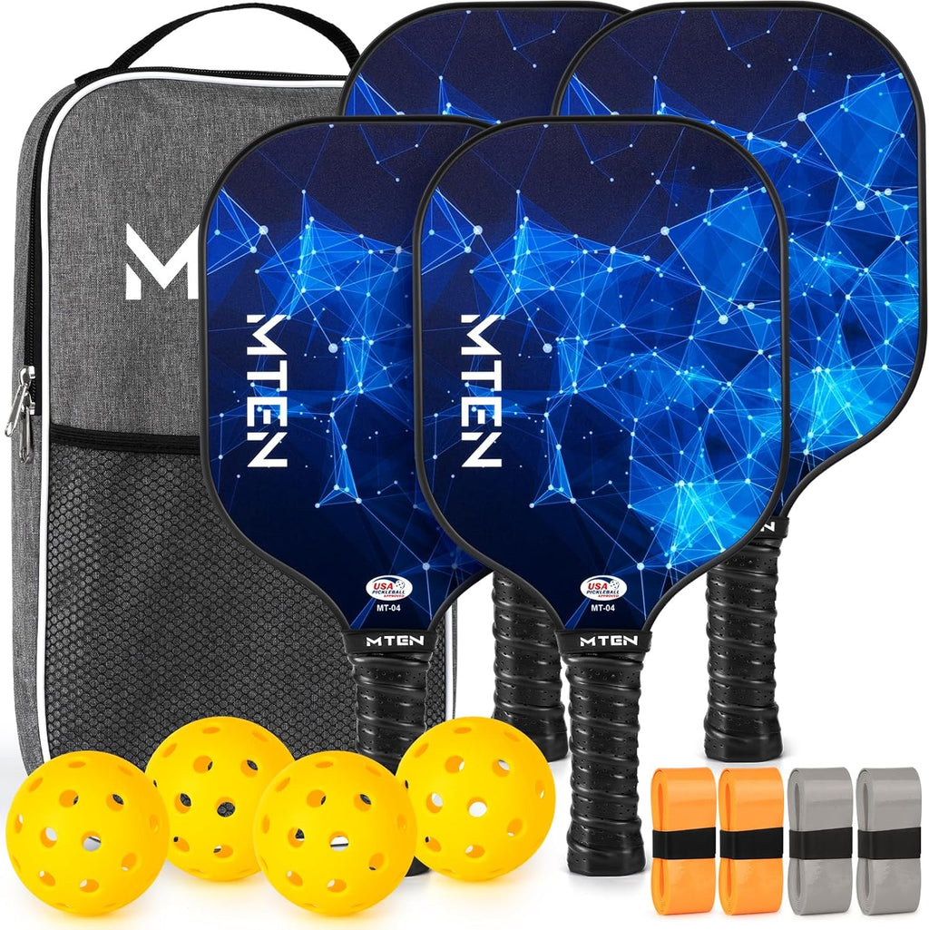 Pickleball Paddles, USAPA Approved Fiberglass Surface Pickleball Set with Pickleball Rackets, Pickleball Paddles Set for Men Women