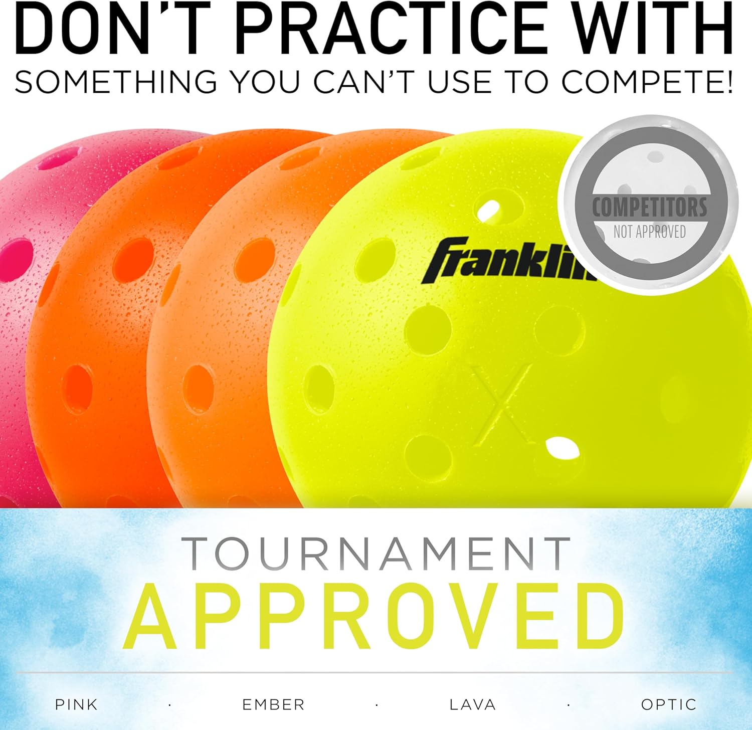 Franklin Sports X-40 Outdoor Pickleballs - Official Ball of USA Pickleball, APP Tour + US Open - Regulation Size