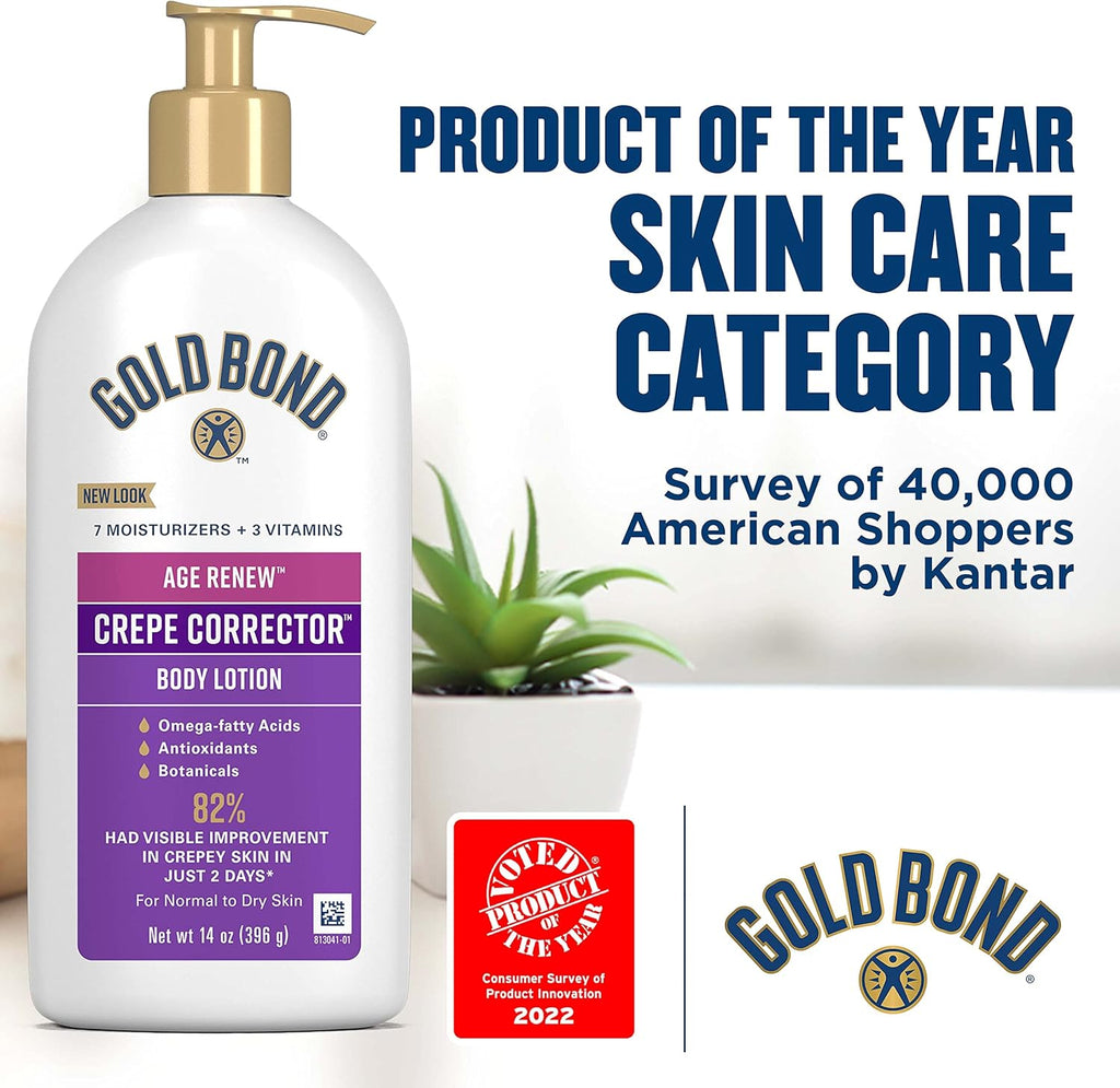 Gold Bond Age Renew Crepe Corrector Body Lotion, Replenishing & Smoothing Formula, 8 oz.
