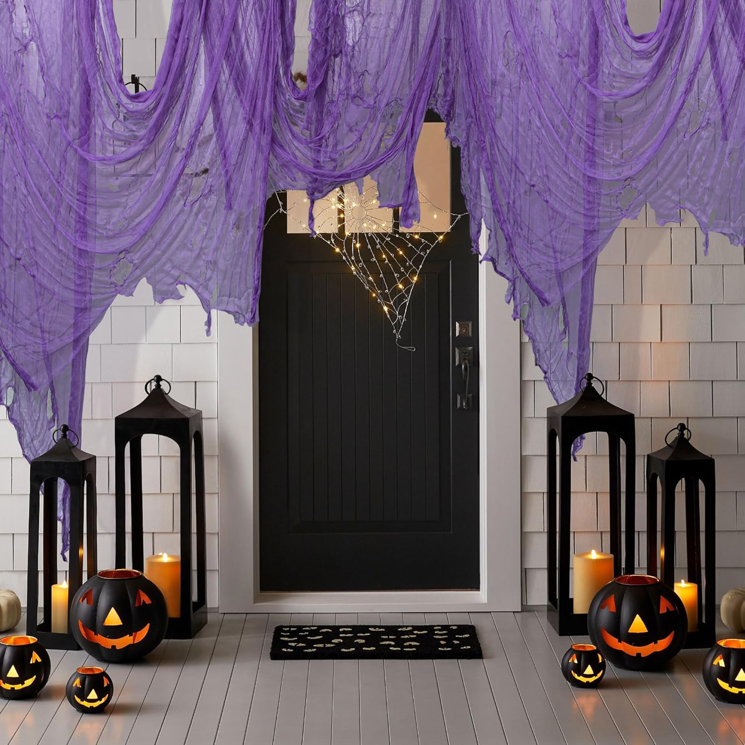 197" x 85" Halloween Creepy Cloth - Halloween Spooky Fabric Cloth - Scary Gauze Blood Creepy Cloth for Haunted House Halloween Party Yard Wall Doorway Outdoors Decoration