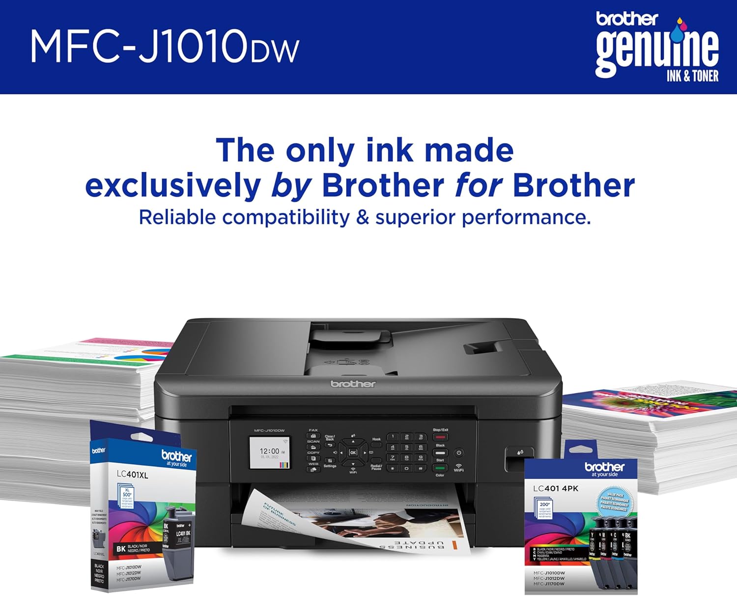 Brother Work Smart 1360 Wireless Color Inkjet All-in-One Printer with Automatic Duplex Printing and 1.8” Color Display | Includes Refresh Subscription Trial(1) (MFC-J1360DW) (Uses LC501 Series Inks)