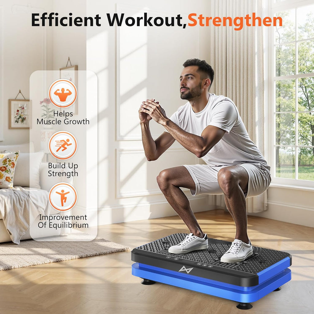 AXV Vibration Plate Fitness Platform Exercise Machine Vibrating Shaking Full Body Shaker Workout Vibrate Stand Shake Board Sport Gym for Weight Loss Fat Burner for Women Men