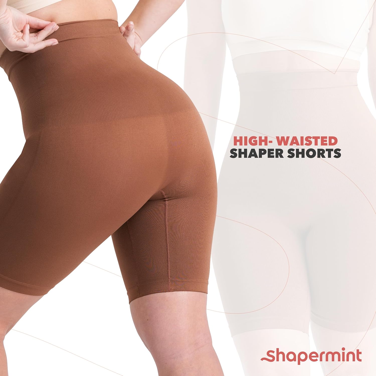 SHAPERMINT Shapewear for Women - High-Waisted Shapewear Tummy Control Shorts, Faja Body Shaper, Underwear for Women