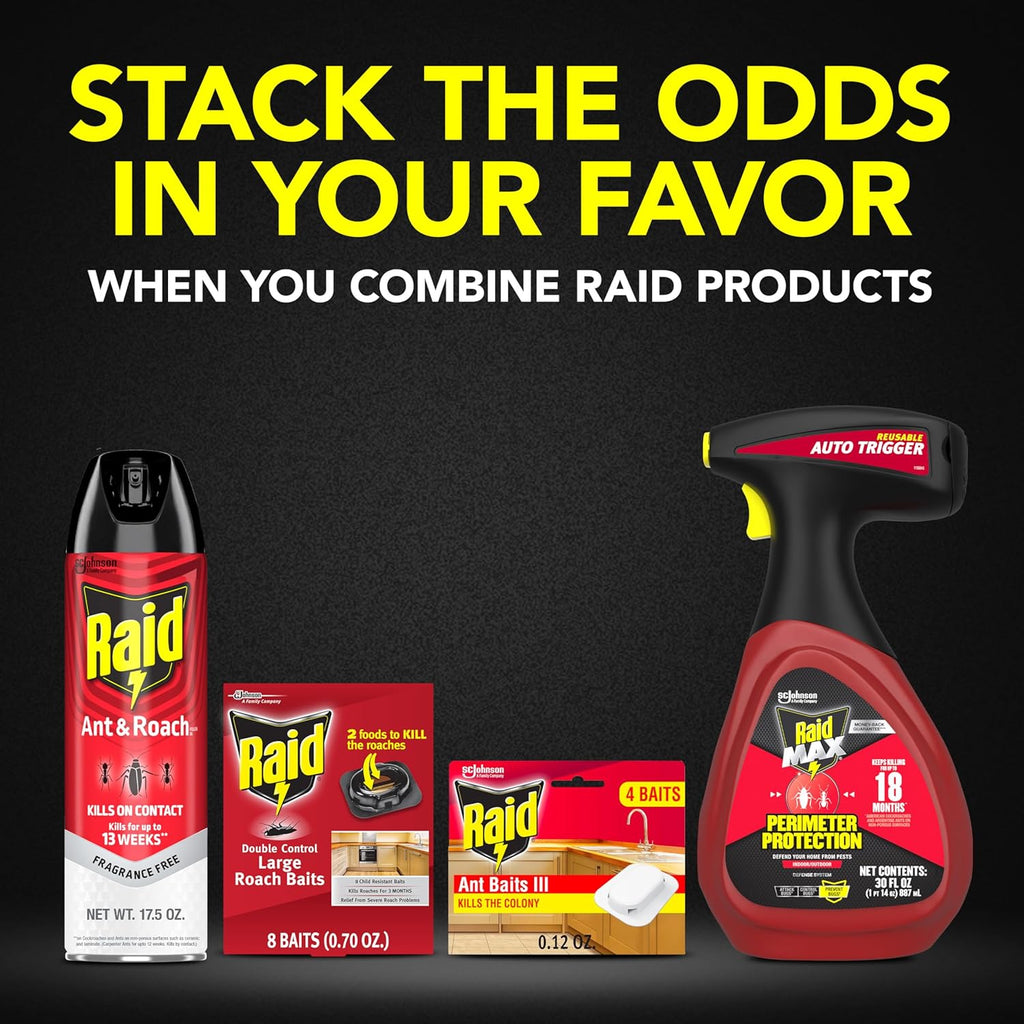 Raid Ant Killer Baits, Child Resistant Bug Killer for Indoor Home Use, 0.24 Oz, 8 Count