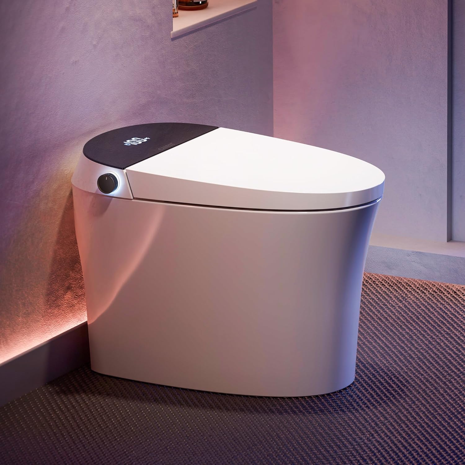 CANEST Smart Toilet, Smart Toilet with Bidet Built in, Pump-assisted Flush, Foot Sensor Operation, Warm Water, Heated Seat, Air Dryer, Digital Display (TC-100GE)