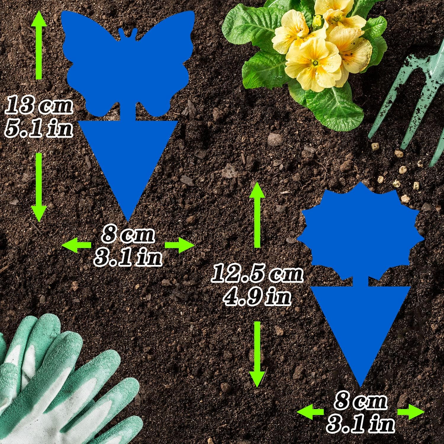 Landisun Fruit Fly Traps 48PCS Fungus Gnat-Traps for Indoor-Outdoor Yellow Fruit-Fly Sticky-Trap Plants Flying Bug Insects Traps