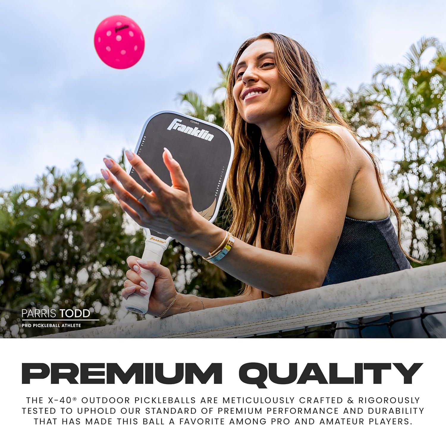 Franklin Sports X-40 Outdoor Pickleballs - Official Ball of USA Pickleball, APP Tour + US Open - Regulation Size
