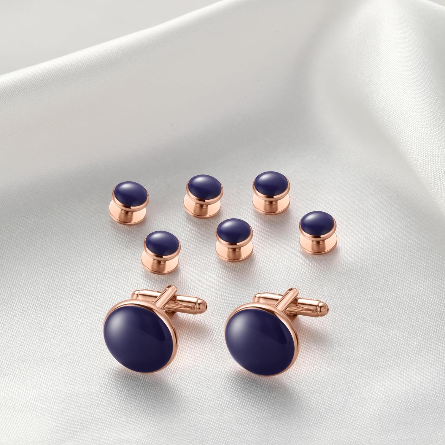 Zealmer 316L Stainless Steel Cufflinks Shirt Studs Business Wedding Gifts for Men