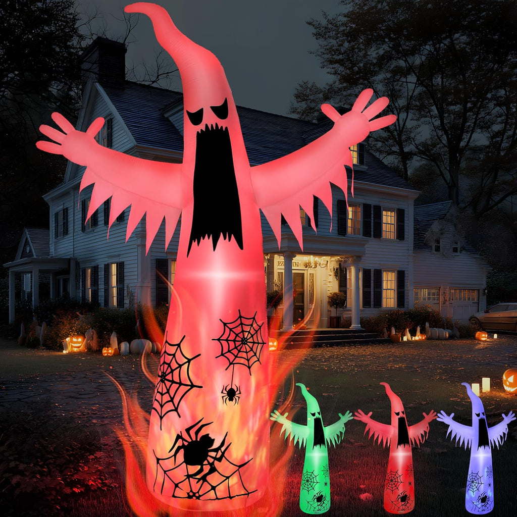 Joiedomi 12 FT Halloween Inflatables Outdoor Decorations, Scary Ghost Halloween Decor, Inflatable Ghost Blow Ups for Yard with LEDs for Outside Yard Decorations