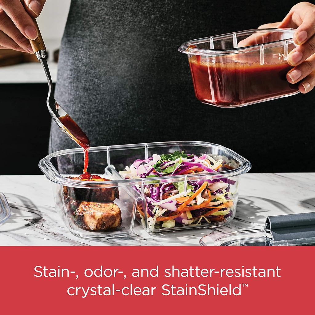 Rubbermaid Brilliance Food Storage Containers BPA Free Airtight Lids Ideal for Lunch Meal Prep & Leftovers Set of 5 (3.2 Cup)