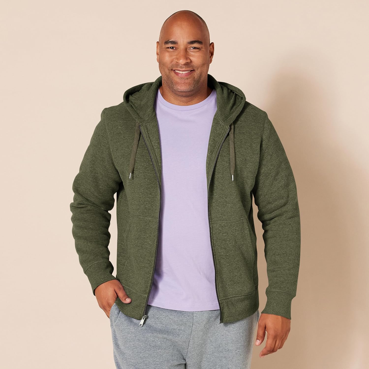 Essentials Men's Full-Zip Fleece Hoodie (Available in Big & Tall)